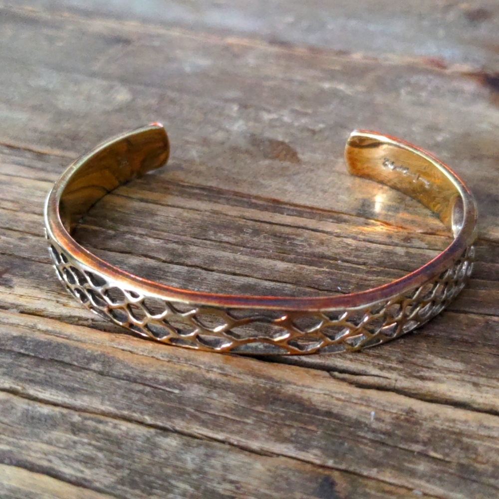Elizabeth and James Serpentine 925 Gold Over Sterling Silver Cuff Bracelet
